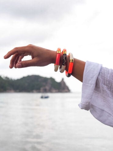 Bracelet Pipoca Maraca orange léopard