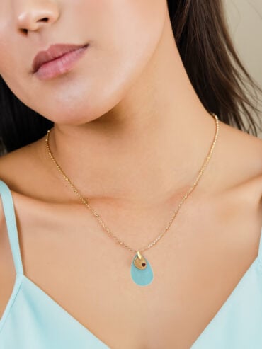 Collier dragée bleu