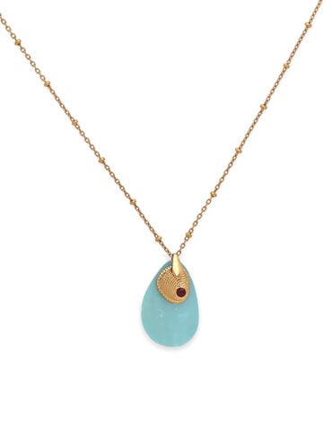 Collier dragée bleu zoom