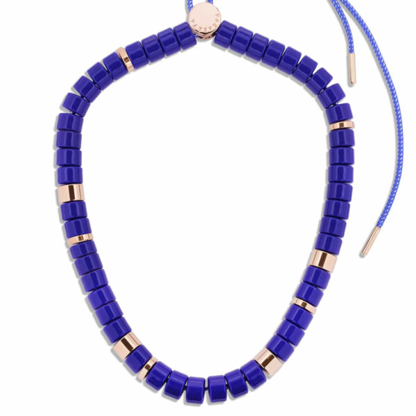 Collier Praia bleu cobalt présentation - parabaya
