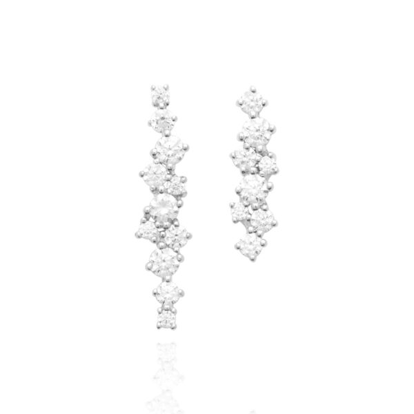 Puces d'oreilles étoiles argent constance - modèle asymétrique