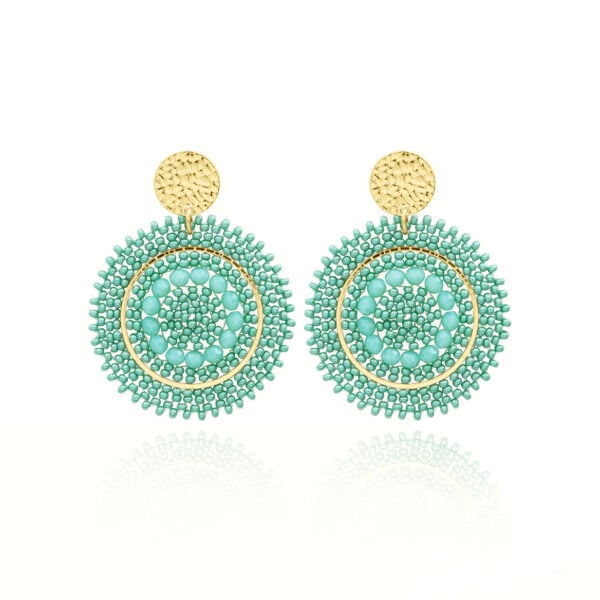 boucles d'oreilles Mini espagnola vert d'eau