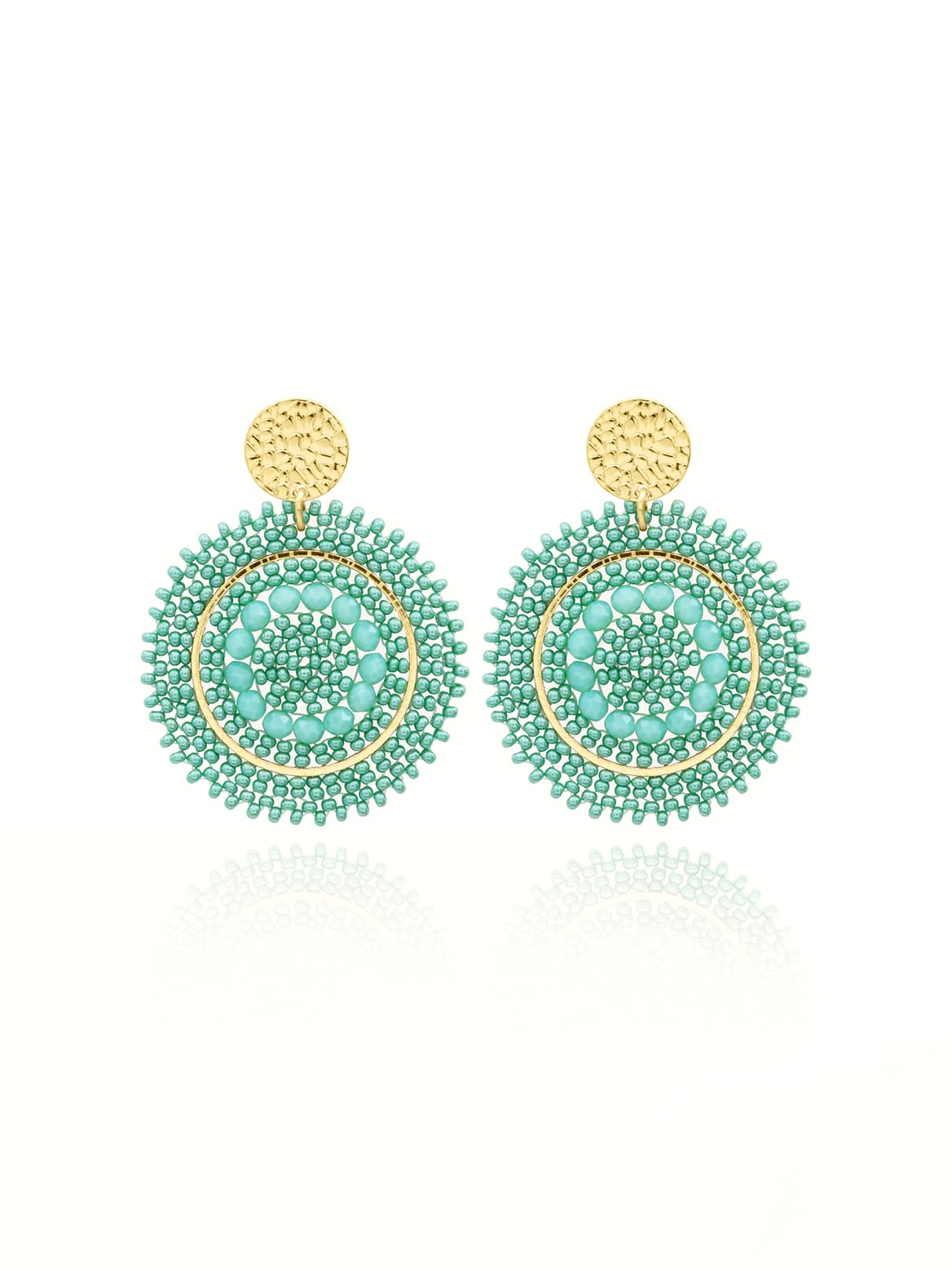 Boucles d'oreilles Mini Espagnola Vert d'eau 1 boucles d'oreilles Mini espagnola vert d'eau