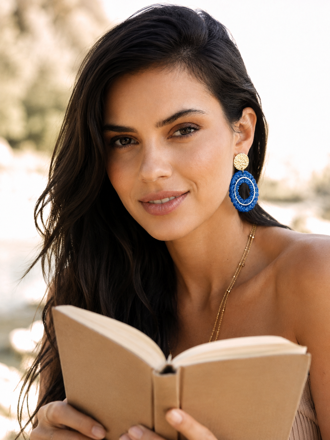 Boucles d'oreilles Atacama bleu marine