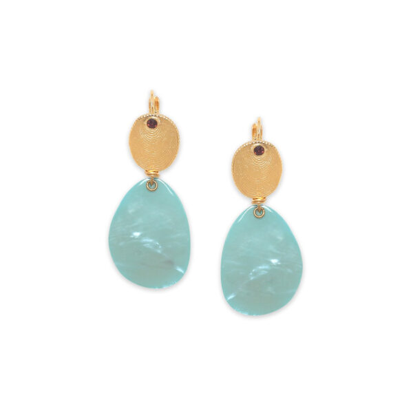 Boucles d'oreilles pendantes Naïa bleu présentation