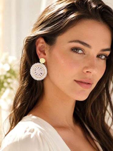 Boucles d'oreilles mini espagnola blanc sable femme