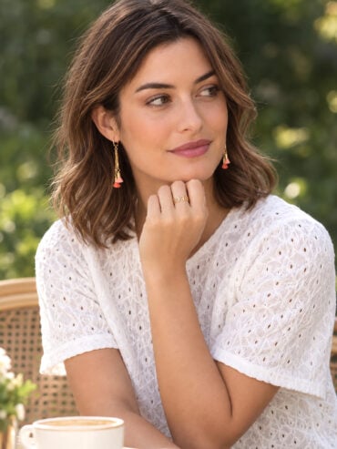 Boucles longues Pénélope Corail