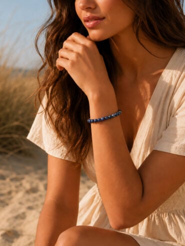 Bracelet élastique sodalite bleue