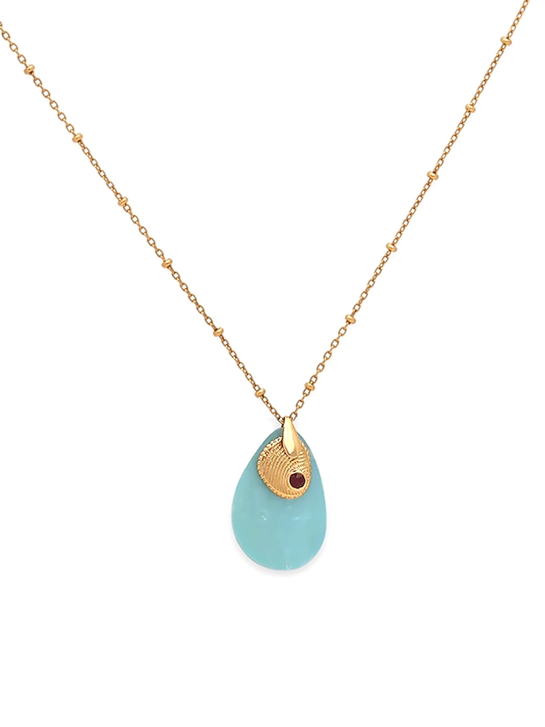 Collier dragée bleu 1 Collier dragée bleu zoom sun