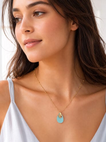 Collier dragée bleu