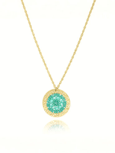 Collier Isabella crystalline vert bleu