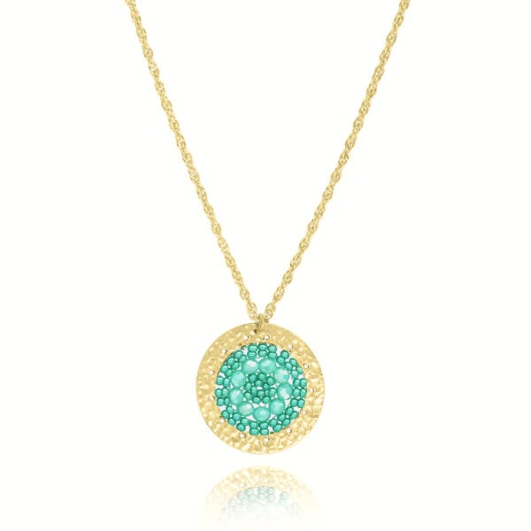Collier Isabella crystalline vert bleu