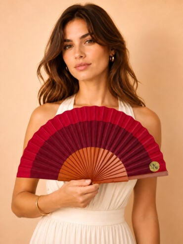Eventail Carmen Bordeaux