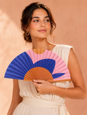 Eventail Fleur bleue