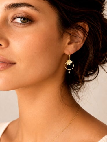 Petites Boucles Nymphéas Ivoire