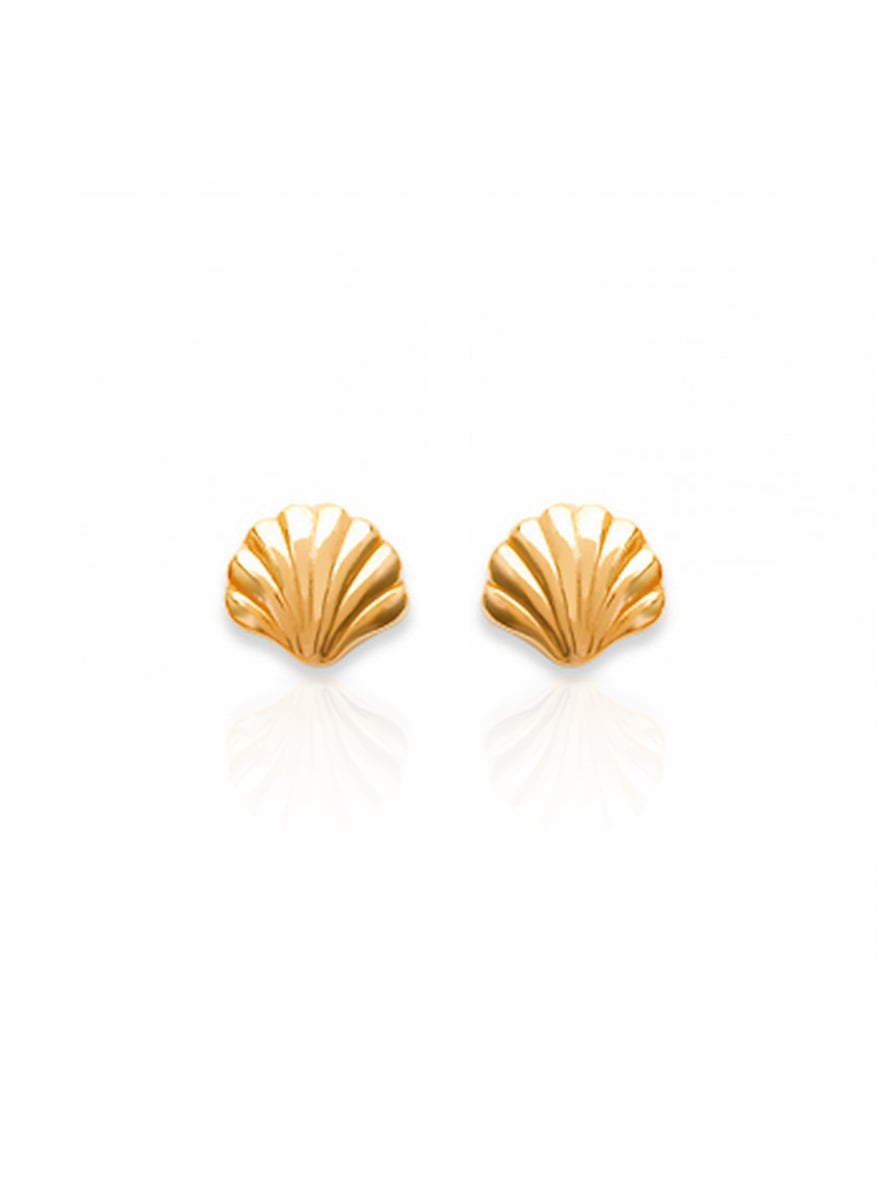 Mini Puces d'oreilles coquillage doré Cala 1 Mini puces d'oreilles coquillage doré CALA - présentation des bijoux fantaisie
