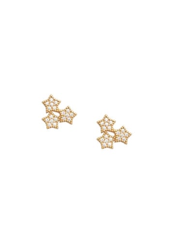 Puces d'oreilles 3 étoiles dorées Elda