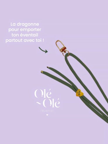 Dragonne d'éventail kaki pres