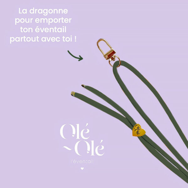 Dragonne d'éventail kaki pres