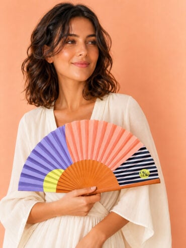 Eventail Soleil Corail