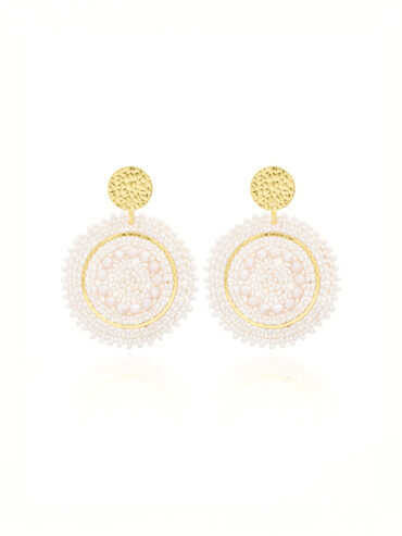 Boucles d'oreilles mini espagnola blanc sable