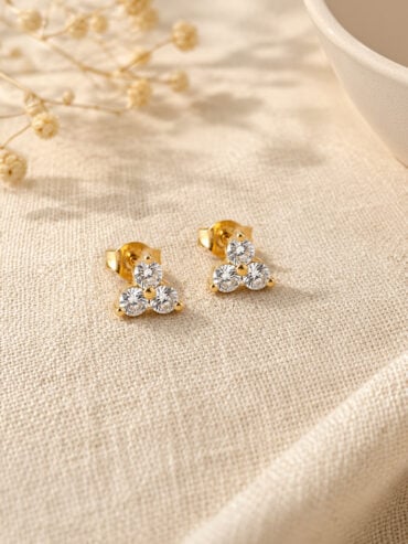 Bijoux fantaisie de créateurs 17 Mini puces d'oreilles plaqué or ORION