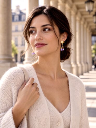 Boucles pendantes Tropico Lilas