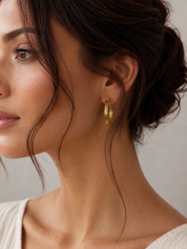 Bijoux fantaisie de créateurs 9 créoles dorées skydra - femme