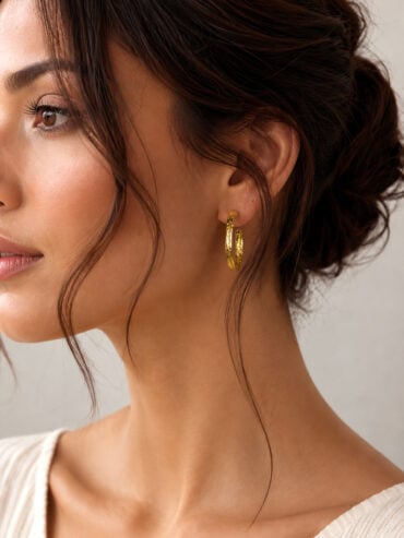 Bijoux fantaisie de créateurs 10 créoles dorées skydra - femme
