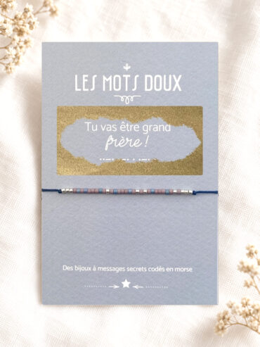 Bijoux Noël 104 Bracelet tu vas être grand frère - message code morse - carte surprise - grossesse