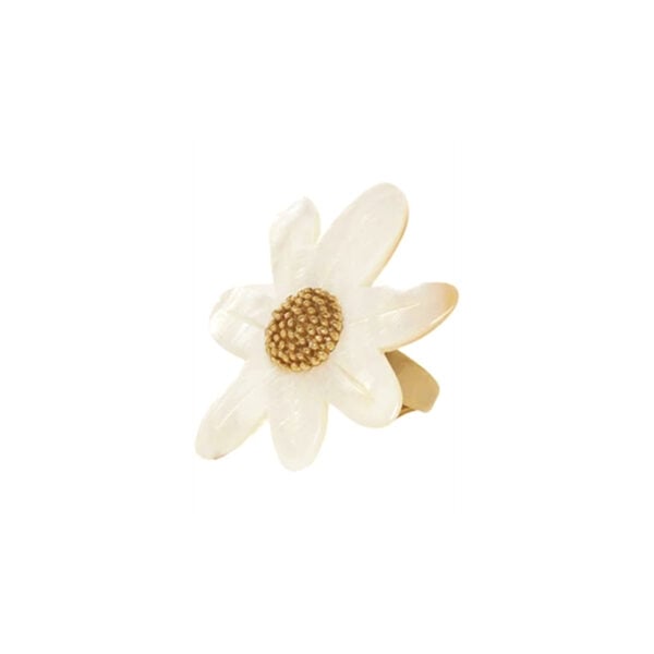 Bague ajustable marguerite nacre