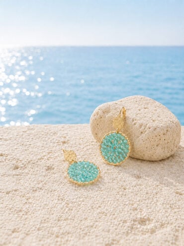 Boucles d'oreilles paradis crystalline ambiance mer et soleil