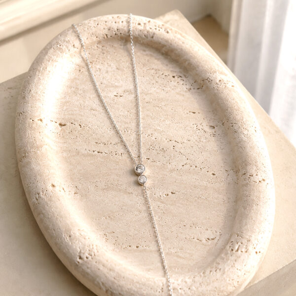 Collier cravate forme Y emy en argent