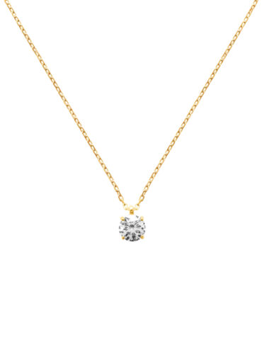 Collier fin solitaire plaqué or Méribel