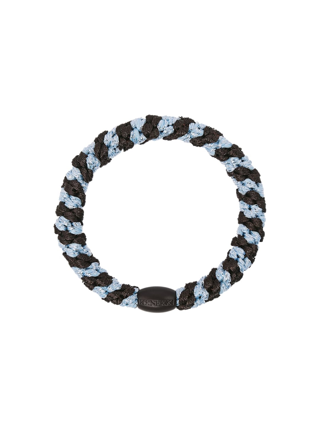 Elastique bracelet Kknekki Marron glacé bleu Glitter 1 Elastique bracelet kknekki marron glacé bleu glitter - pour cheveux et poignet