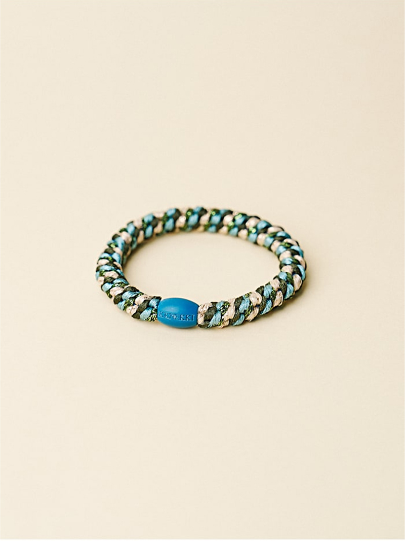 Elastique bracelet Kknekki Mix bleu vert Nature Glitter 2 Elastique bracelet kknekki Mix bleu vert nature glitter - pour cheveux et poignet
