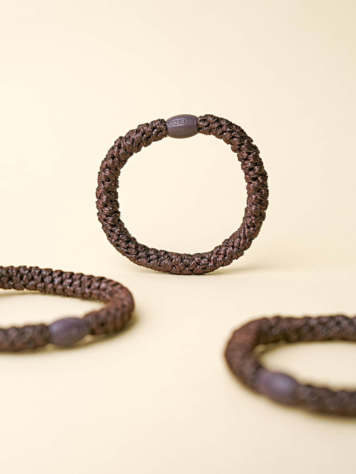 Elastique bracelet Kknekki Chocolat Glitter 2 Elastique kknekki chocolat glitter - pour cheveux ou poignet