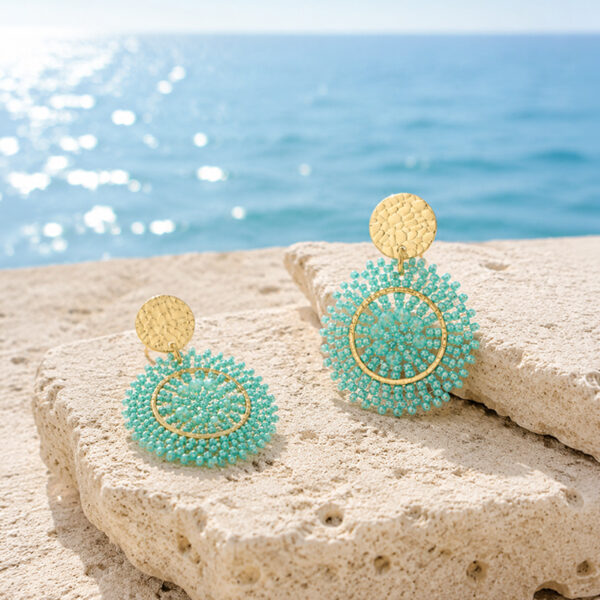 Boucles d'oreilles paradis crystalline ambiance soleil et mer