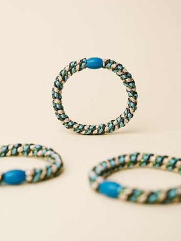 Elastique bracelet Kknekki Mix bleu vert Nature Glitter