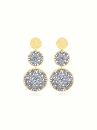 Boucles d'oreilles Santiago Gris platine