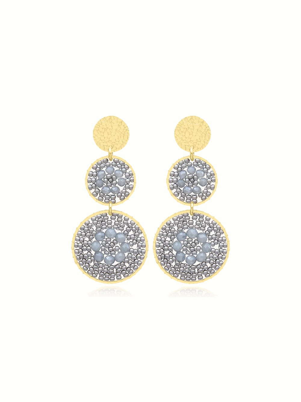 Boucles d'oreilles Santiago Gris platine 2 Boucles d'oreilles Santiago Gris platine – Image 2