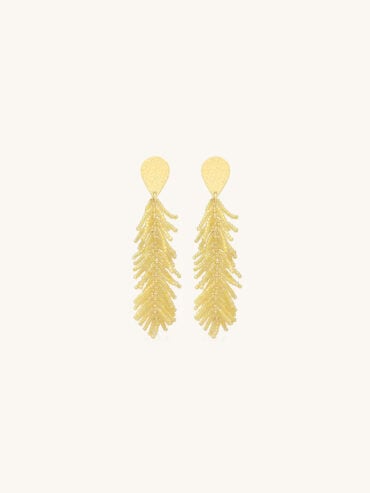 Bijoux fantaisie de créateurs 12 Boucles d'oreilles Envol camomille Santibé en perles et cristaux jaune pastel