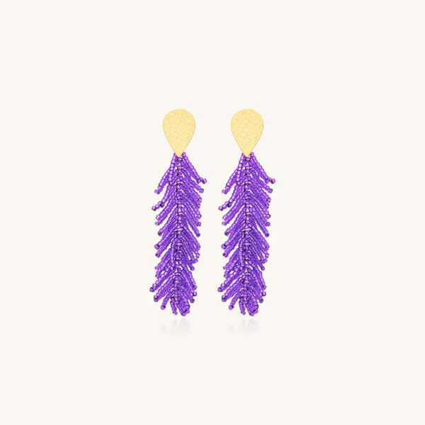 Boucles d'oreilles Envol Ultra Violet Santibé en perles et cristaux