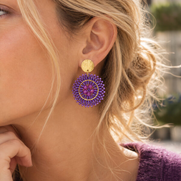 Boucles d'oreilles baby espagnola ultra violet femme -zoom