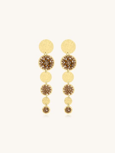 Bijoux fantaisie de créateurs 7 Boucles d'oreilles Lupin Champagne - Boucles pendantes longues, en beige - doré