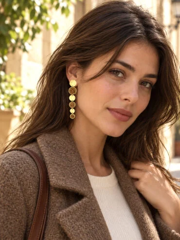 Boucles d'oreilles Lupin Champagne