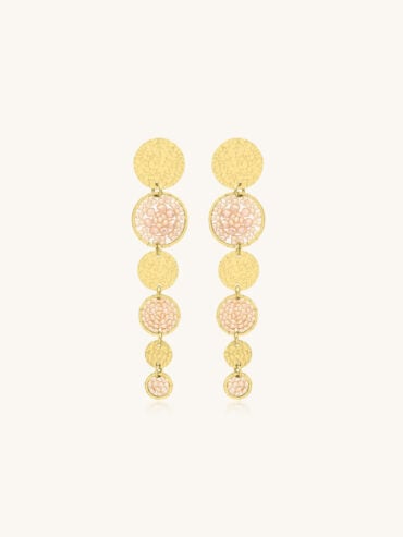 Bijoux fantaisie de créateurs 8 Boucles d'oreilles Lupin Sable - Boucles pendantes longues, en blanc-ivoire