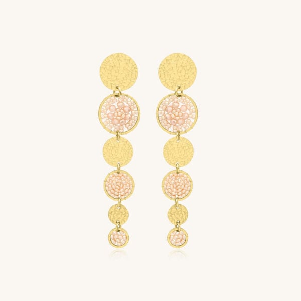 Boucles d'oreilles Lupin Sable - Boucles pendantes longues, en blanc-ivoire