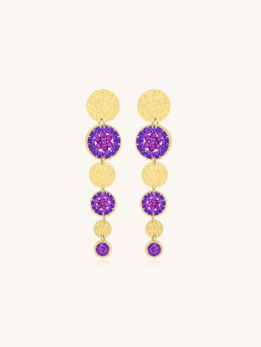 Bijoux fantaisie de créateurs 6 Boucles d'oreilles Lupin ultra violet - Boucles pendantes longues, en violet intense