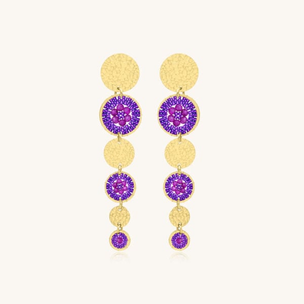 Boucles d'oreilles Lupin ultra violet - Boucles pendantes longues, en violet intense